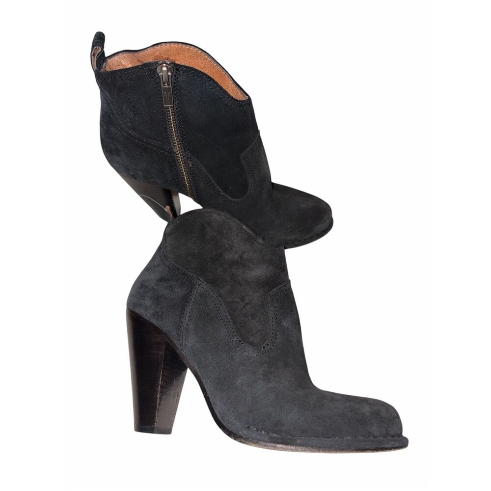 ✨FRYE Women's Madeline Short Suede Black Sz 8 Boots✨ - Picture 8 of 12